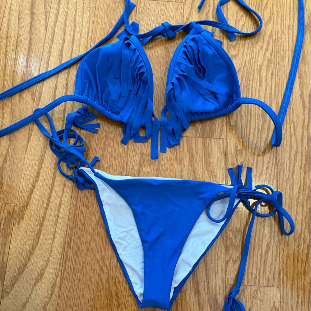 Lychee Blue Triangle Bikini Set